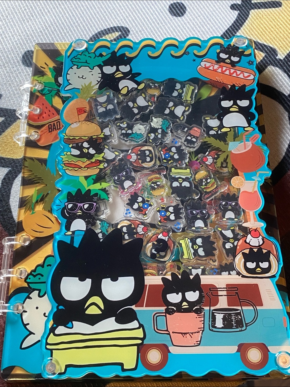 NEW Badtz-Maru Black & Aqua Shaker Charm Notebook 🖤🖤